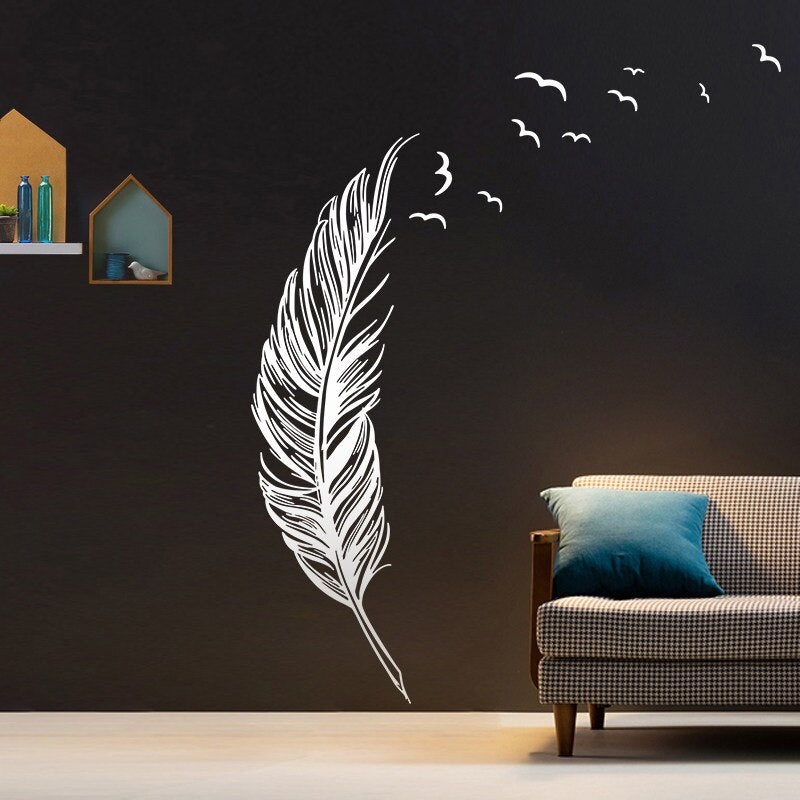 Feathers Good Vibes V3 Decal Sticker Wall Vinyl Art Wall Bedroom